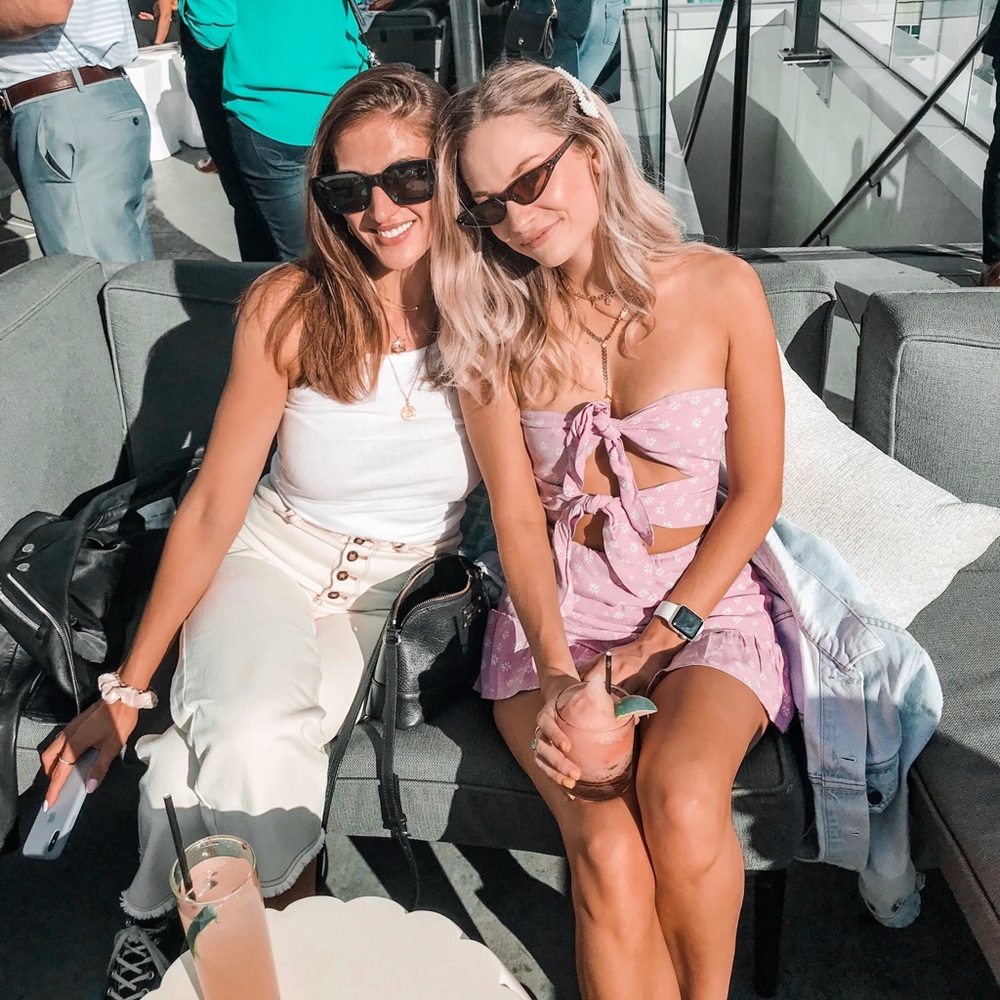 Skyler & Madison Double Tie Purple Dress